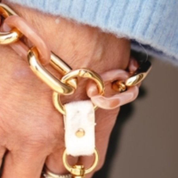 Gold & Blush Big Link Keychain - Picture 2 of 2